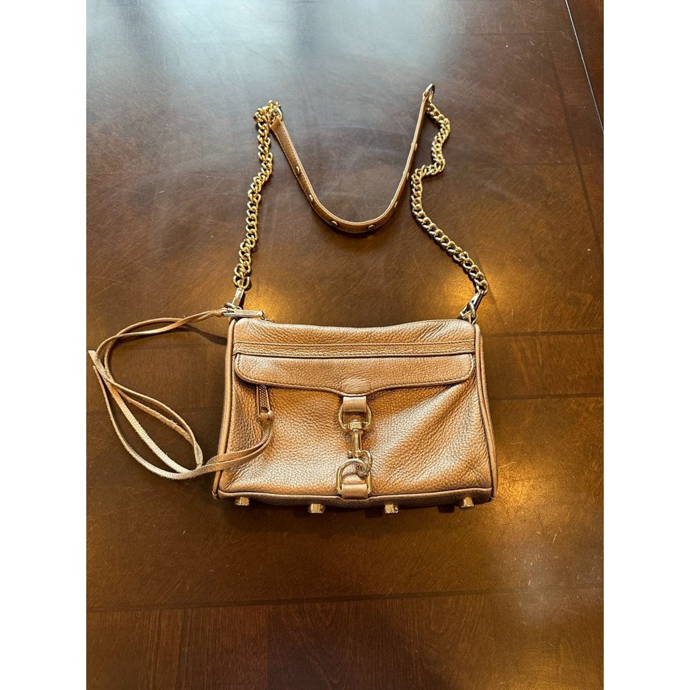 REBECCA MINKOFF Silver Pebble Leather Crossbody Bag